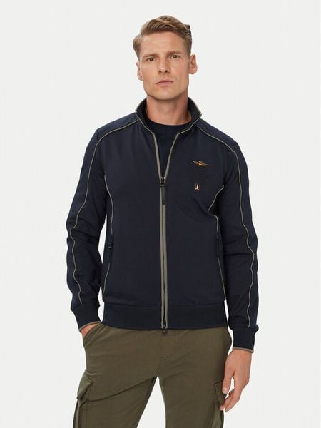 Aeronautica Militare Bluza 262FE2138UF00691 Granatowy Regular Fit. Niebieskie bluzy bez kaptura męskie AERONAUTICA MILITARE, m, z wiskozy. Za 714.99 zł.