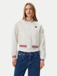 Tommy Jeans Kurtka bomber Satin Coach DW0DW20229 Biały Regular Fit. Białe kurtki damskie Tommy Jeans, s, bez wzorów, z jeansu, bez kaptura. W wyprzedaży za 429.99 zł.