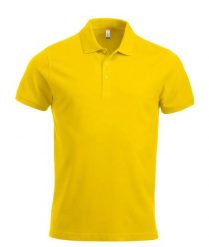 Clique Classic Lincoln S/S koszulka polo męska z bawełny, nowoczesny krój. Żółte koszulki polo męskie CLIQUE, m, bez wzorów, z bawełny, bez ramiączek. Za 121.16 zł.
