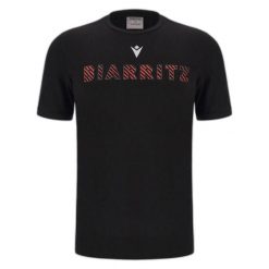 Koszulka z polycottonu Biarritz 2022/23. Czarne bluzki damskie Macron, bez wzorów, sportowe, bez kołnierzyka, bez ramiączek. Za 124.50 zł.