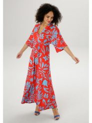 Aniston Sukienka w kolorze czerwono-błękitnym rozmiar: 44. Czerwone sukienki damskie Aniston, bez wzorów, bez kołnierzyka, bez ramiączek, maxi. Za 96.14 zł.