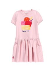 Coccodrillo Sukienka codzienna WC5129201HGK Różowy Regular Fit. Czerwone sukienki dziewczęce COCCODRILLO, bez wzorów, z bawełny, bez ramiączek. Za 49.90 zł.