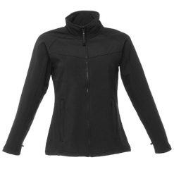 Damska kurtka wiatroodporna Softshell (Czarny czarny). Brązowe kurtki damskie Regatta, xl, bez wzorów, z materiału, bez kaptura. Za 178.99 zł.