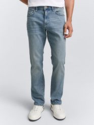 Męskie Spodnie Jeansowe Tom Tailor TTMARVIN STRAIGHT Stone Blue Denim 1048364 10141. Niebieskie spodnie materiałowe męskie Tom Tailor, bez wzorów, z denimu. Za 159.99 zł.