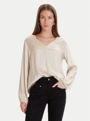 Maryley Bluzka 25IB824/18LA Beżowy Regular Fit. Brązowe bluzki damskie Maryley, l, bez wzorów, z wiskozy, bez ramiączek. Za 289.99 zł.