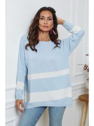 So Cachemire Sweter "Ellev" w kolorze błękitno-białym rozmiar: S. Niebieskie swetry klasyczne damskie So Cachemire, s, z kaszmiru, bez kołnierzyka. Za 191.88 zł.