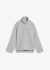 Bluza oversize z materiału w optyce wełny. Brązowe bluzy bez kaptura damskie bonprix, z wełny. Za 109.99 zł.