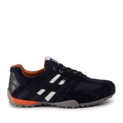 Półbuty Geox. Niebieskie półbuty męskie Geox, bez zapięcia. Za 289.99 zł.