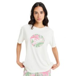 Koszulka z krótkim rękawem dla Kobiety OCEANREGULAR ROUND HIBISCUS Biały. Białe bluzki sportowe damskie Roxy, m, z bawełny, bez kołnierzyka, bez ramiączek. Za 99.99 zł.
