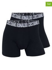 CR7 Bokserki (2 pary) w kolorze czarnym rozmiar: L. Czarne bokserki męskie CR7, bez wzorów. Za 80.52 zł.