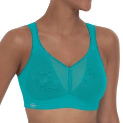 Stanik do biegania Air Control mit Delta Pad z wysoki poziomem podtrzymywania. Niebieskie biustonosze ANITA ACTIVE, bez wzorów, z elastanu. Za 381.00 zł.