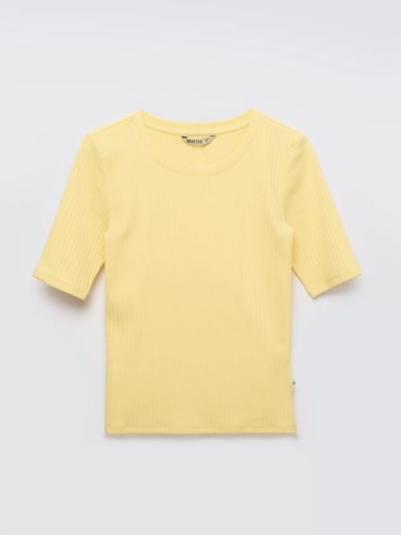 Koszulka damska w prążek żółta Imija 200. Żółte t-shirty damskie Big Star, l, bez wzorów, z bawełny, bez kołnierzyka. Za 79.99 zł.