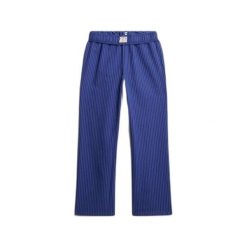 Spodnie elastyczne w paski z bawełny organicznej dla kobiet Superdry. Niebieskie spodnie dresowe damskie Superdry., z bawełny. Za 273.50 zł.