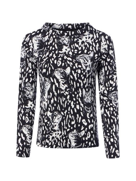 Marc Cain koszulka z długim rękawem Kobiety Bawełna czarny, 44. Czarne t-shirty damskie Marc Cain, bez wzorów, z bawełny, bez kołnierzyka. Za 949.95 zł.