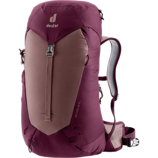 Plecak turystyczny damski Deuter AC Lite 28 SL - ashrose/cassis. Czerwone plecaki damskie Deuter, bez wzorów, z materiału, klasyczne. Za 555.49 zł.