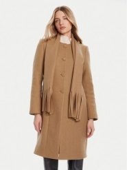 Rinascimento Płaszcz wełniany CFC0125616003 Beżowy Regular Fit. Brązowe płaszcze damskie RINASCIMENTO, na zimę, xl, bez wzorów, z syntetyku. Za 899.99 zł.