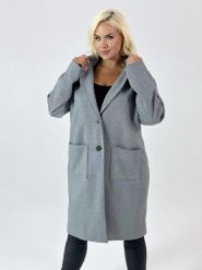 Szary klasyczny pudełkowy płaszcz Megan XXL OVERSIZE JESIEŃ. Szare płaszcze damskie Moda Size Plus Iwanek, na jesień, s, bez wzorów, z jeansu, eleganckie. Za 399.90 zł.