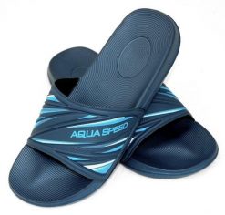Klapki basenowe męskie Aqua Speed Idaho. Niebieskie klapki i japonki męskie Aqua-Speed, z materiału. Za 64.99 zł.