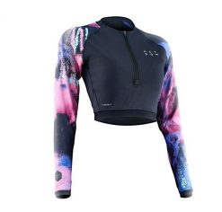 Koszulka do sportów wodnych z ochroną UV damska Aztron Rashguard Papillon. Czarne t-shirty damskie Aztron, s, bez wzorów, z elastanu, bez kołnierzyka. Za 169.99 zł.
