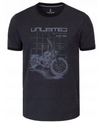 T-Shirt (Koszulka) Męska - Pako Jeans - Grafitowa, Chopper. Szare t-shirty męskie Pako Jeans, l, bez wzorów, z bawełny, bez kołnierzyka. Za 69.00 zł.