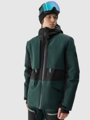 4F Kurtka snowboardowa membrana 10000 męska - zielona XXL. Zielone kurtki męskie 4f, m, bez wzorów, bez kaptura, narciarskie. W wyprzedaży za 199.99 zł.