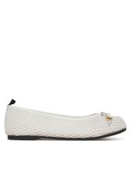 LOVE MOSCHINO Baleriny JA11051G0MIQ0100 Biały. Białe baleriny damskie Love Moschino, bez wzorów, z materiału, bez obcasa. Za 469.99 zł.