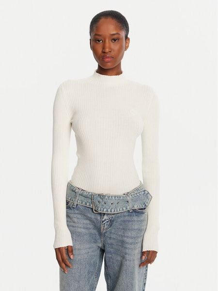 HUGO Sweter Sarmie_B 50522578 Écru Slim Fit. Swetry klasyczne damskie Hugo, l, z syntetyku, bez kołnierzyka. Za 429.99 zł.