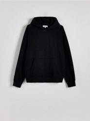 Bawełniana bluza z kapturem - czarny. Czarne bluzy z kapturem męskie Reserved, l, z bawełny. Za 159.99 zł.