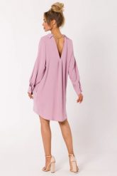 Sukienka koszulowa z dekoltem V na plecach różowa. Czerwone sukienki damskie MOE, na co dzień, xxl, bez wzorów, bez kołnierzyka, bez ramiączek, koszulowe. Za 279.00 zł.