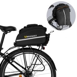 Pojemna torba rowerowa 35L Czarna. Czarne torby męskie na ramię Wozinsky, bez wzorów, z materiału, przez ramię, duże. Za 238.00 zł.