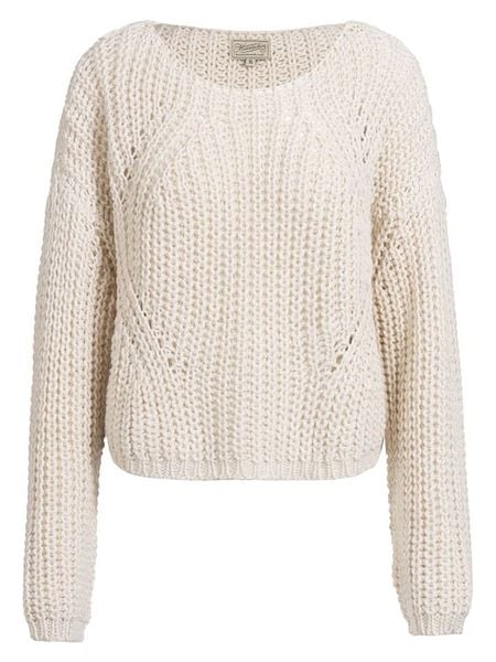 Herrlicher Sweter "Coviny" w kolorze kremowym rozmiar: XS. Brązowe swetry klasyczne damskie Herrlicher, xs, ze splotem, bez kołnierzyka. Za 157.73 zł.