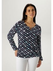 Aniston Koszulka w kolorze czarnym rozmiar: 36. Czarne bluzki damskie Aniston, bez wzorów, bez kołnierzyka. Za 126.99 zł.