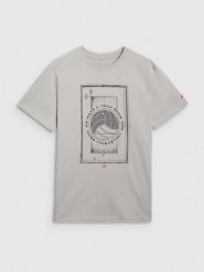 4F T-shirt regular z nadrukiem siatkarskim męski - szary S. Szare t-shirty męskie 4f, l, bez wzorów, z bawełny, bez kołnierzyka. Za 69.99 zł.