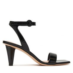 Sandały AGL. Czarne sandały damskie AGL, bez wzorów, bez obcasa, na słupku. Za 1,739.00 zł.