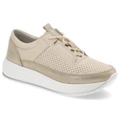 Beżowe Sneakersy Artiker Sportowe Obuwie Damskie. Brązowe buty sportowe na co dzień damskie Artiker, w ażurowe wzory, z materiału, trekkingowe. Za 209.00 zł.