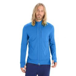 Bluza turystyczna rozpinana męska Icebreaker Quantum III LS Zip. Niebieskie bluzy bez kaptura męskie Icebreaker, m, z wełny. W wyprzedaży za 692.40 zł.
