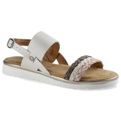Białe Sandały Tamaris Damskie Stylowe Buty Letnie. Białe sandały damskie Tamaris, bez wzorów, bez obcasa. Za 159.00 zł.