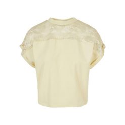 Damska koszulka z koronki Urban Classics Oversized GT. Żółte bluzki sportowe damskie Urban Classics, z koronki, bez kołnierzyka, bez ramiączek. Za 183.50 zł.