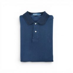 Second life - Polo Ralph Lauren koszulka męska z krótkim rękawem - Jak nowy. Niebieskie koszulki polo męskie Ralph Lauren, l, bez wzorów, z tkaniny, bez ramiączek. Za 127.76 zł.