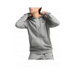 Bluza Męska Puma Z Kapturem Na Zamek Sportowa Szara Basic. Szare bluzy sportowe męskie Puma, m. Za 229.00 zł.