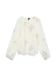 Vero Moda Bluzka w kolorze kremowym rozmiar: M. Brązowe bluzki damskie Vero Moda, m, bez wzorów, bez kołnierzyka, bez ramiączek. Za 118.56 zł.