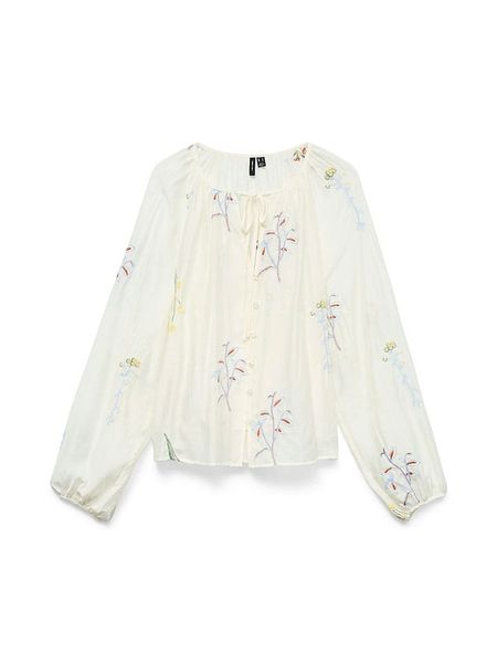 Vero Moda Bluzka w kolorze kremowym rozmiar: M. Brązowe bluzki damskie Vero Moda, m, bez wzorów, bez kołnierzyka, bez ramiączek. Za 118.56 zł.