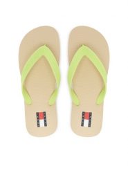 Tommy Jeans Japonki Tjw Logo Summer Sandal EN0EN02979 Żółty. Żółte klapki damskie Tommy Jeans, bez wzorów, z jeansu, bez obcasa. Za 129.99 zł.