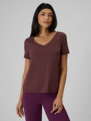 4F T-shirt regular z modalem damski - brązowy L. Brązowe t-shirty damskie 4f, l, bez wzorów, z dzianiny, bez kołnierzyka. Za 79.99 zł.