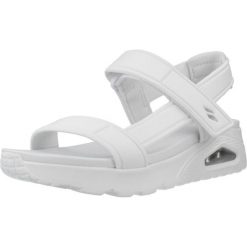 Sandały SKECHERS UNO - SUMMER STAND 2 Biały. Białe sandały damskie Skechers, bez wzorów, z tkaniny, bez obcasa. Za 292.99 zł.