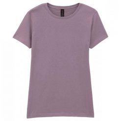 Koszulka Softstyle Dla Pań I Panów. Fioletowe bluzki damskie Gildan, bez wzorów, sportowe, bez kołnierzyka, bez ramiączek. Za 41.99 zł.