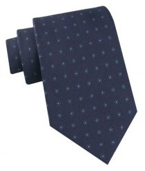 Jedwabny Krawat Męski - His Story - Granatowy w Groszki. Niebieskie krawaty i muchy męskie His Story, bez wzorów, z jedwabiu, eleganckie. Za 115.00 zł.