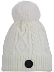 Peak Mountain Czapka "Montchat" w kolorze kremowym rozmiar: onesize. Brązowe czapki zimowe damskie Peak Mountain, ze splotem. Za 86.99 zł.