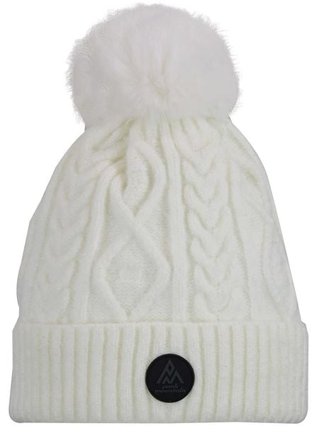 Peak Mountain Czapka "Montchat" w kolorze kremowym rozmiar: onesize. Brązowe czapki zimowe damskie Peak Mountain, ze splotem. Za 135.17 zł.