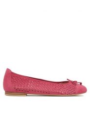 Caprice Baleriny 9-22185-42 Różowy. Czerwone baleriny damskie Caprice, bez wzorów, ze skóry, bez obcasa. Za 159.99 zł.